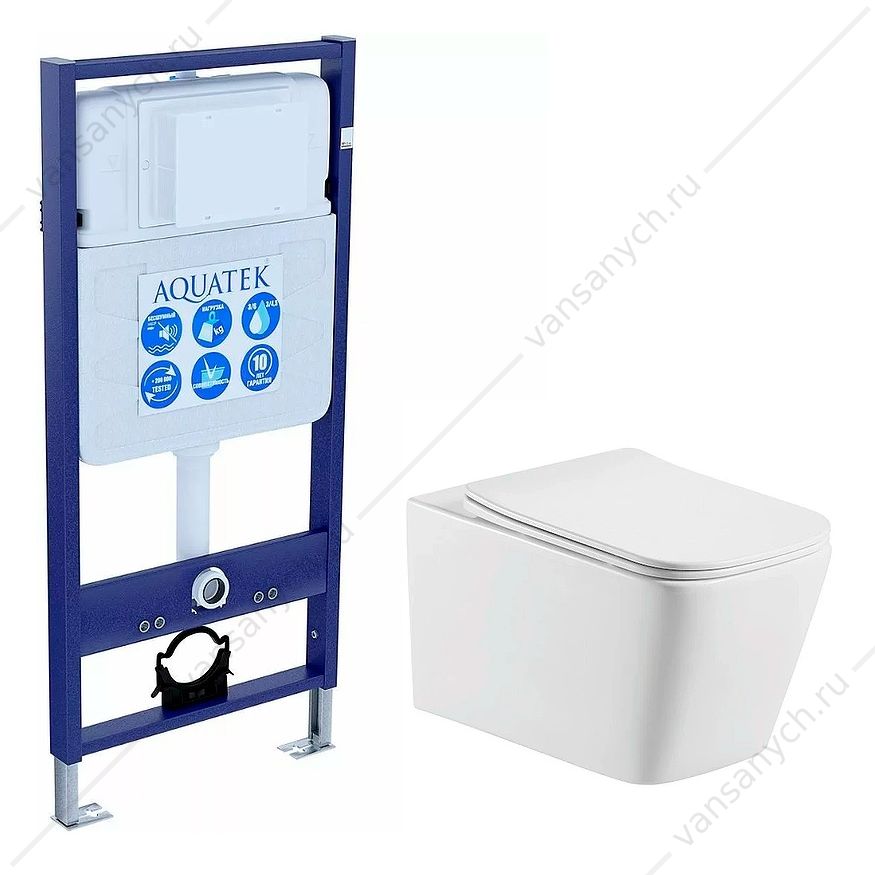 Унитаз безободковый Либра с инсталляцией Aquatek Standart + сиденье микролифт, SET AQUATEK ЛИБРА N Aquatek (Россия) купить в Тюмени (Ван Саныч™)
